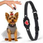 Bark Collar for Small Dogs 5-15 lbs with Magnetic Charging – No Shock, 3 Beep & Vibration Modes, 5 Sensitivity Levels – Humane Stop Anti-Barking Device – Dog Training Bark Collar (Black/Red Heart)