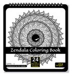 Zen Sangam - Zendala Meditation Adults Coloring Book - Expert Designs Level 2 (Zentangle + Mandala) - 24 Unique Designs