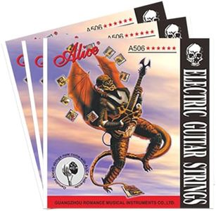 ALICE A506 Electric Guitar String Set, Plated Steel Plain String, Nickel Plated Alloy Winding PACK OF 3