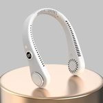 Gesto Portable Neck Fan Rechargeable – Hands-Free Neck Fan for Summer With 1500 mAh Battery & Display | 5-Speed 360° Airflow, USB Charging Personal Fan for Home, Kitchen, Gym, Travel, Running -White