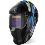 HITBOX Auto Darkening Welding Helmet Solar Powered Welding Hood with Adjustable Wide Shade Range 4/9-13 for Mig Tig Arc Welder（BLUE）