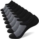 SIXDAYSOX No Show Socks for Men 8 pack Cotton Thin Low Cut Non Slip for Loafer Flats Sneakers(8 Pairs - Black, US Shoes Size 9-11)