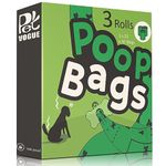 PetVogue Dog Poop Bags for Waste Refuse Cleanup Pooper Scooper Bag, Doggy Roll Replacements for Outdoor Puppy Walking & Travel, Leak Proof, Tear Resistant, Thick Plastic| set of 3 Rolls - 45 Bags