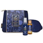 Feather and Down Night Garden Retreat Gift Set - Lavender and Chamomile Bubble Bath and Pillow Spray Bath Set with Eye Mask and Luxury Travel Pouch - Relaxing Gifts for Women, Vegan Friendly.