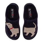 HAFLINGER Doggy Women's Wool Slippers, Captains Blue, 37EU