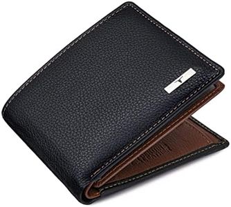 Urban Forest Kyle RFID Blocking Leather Wallet for Men, Black/Redwood in Wooden Box, RFID