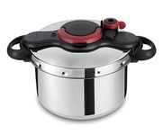Tefal Clipso Minut Easy - Stainless Steel Pressure Cooker with 5 Safety Systems and Easy Closure with One Hand, Black 7.5 Litros multicoloured