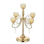 NUPTIO Gold Crystal Candle Holders: