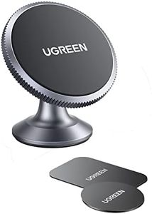 UGREEN Car Phone Holder Universal Magnetic Dashboard Mount 360° Compatible with iPhone 16 15 14 13 12 11 Pro Max XR XS X 8 7 6, Galaxy S24 S23 S22 S21 S20 S10, Pixel 9/8/7, and More 3.5-7" Smartphones