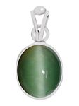 Clara Certified Cats Eye (Lehsuniya) 6.5cts or 7.25ratti Silver Pendant for Men & Women