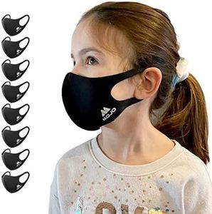 Mojo Compression Socks Breathable Lightweight SKI Face Mask for Kids, Pack of 8 - Washable, Reusable thin & comfortable performance fabric, Black - Quick dry, children sized