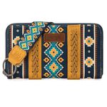 Wrangler Wallet Purse for Women Western Aztec Clutch Wristlet Wallet with Credit Card Holder, Mustard, One Size, Trendy