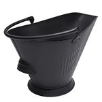 Amagabeli Large Ash Bucket for Fireplace Assembled Pellet Stove Hot Ashes Carrier Container Black Fireside Fuel Can Sturdy Fire Place Burning Wood Holder Hearth Tools