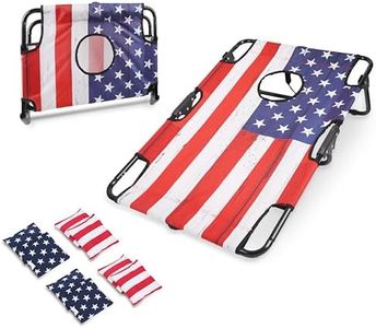 Foldable Cornhole Board Game Set for Adults Portable Folding Design 8 Bags Choose Tailgate or Regulation Size