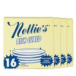 Nellie's Dish Cubed - 64 pack (4 boxes of 16 packs) - Eco-Conscious Dishwasher Detergent - Less Plastic, More Planet Friendly - Convenient and Space-Saving - Effective on Grease and Grime