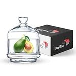 GOSOYO Multipurpose Glass Avocado Saver & Keeper, Onion, Tomato, & Lemon Keeper/Saver/Container/Storage, Salt Cellar with Lid, Terrarium Glass Jar with Lid for Plants (Medium), Clear Glass (sdl345)