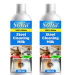 Steel Cleaning Milk | Powerful Rust & Stain Remover Cream | Restores Shine on Stainless Steel, Sink, Taps & Kitchen Surfaces | Heavy Duty Cleaner (2, 200ML)