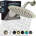 SparkPod 9.5 Inch Large Rain Shower Head - Luxury Rainfall Shower Head - High Pressure Showerhead, Full Body Coverage with Anti-Clog Silicone Nozzles -No Hassle, Easy Install (1/2 NPT, Brushed Nickel)