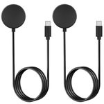 2 Pack USB C Charger Compatible with Samsung Galaxy Watch 6/6 Classic, Galaxy Watch 5/5 Pro, Galaxy Watch 4/4 Classic, Galaxy Watch 3, Active 2, 3.3ft Type C Fast Charging Cable Magnetic Dock Stand