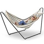 VonHaus Hammock With Sturdy Metal Frame, Garden Hammock with Free standing Frame, Ideal as a Camping Hammock Or For Use On Patio, Garden Or Indoors