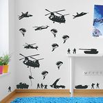 Army Men Military Soldiers Helicopter Wall Decorations Window Stickers Wall Decor Wall Stickers Wall Art Wall Decals Stickers Wall Decal Decals Mural Décor Diy Deco Removable Wall Decals Colorful Stickers