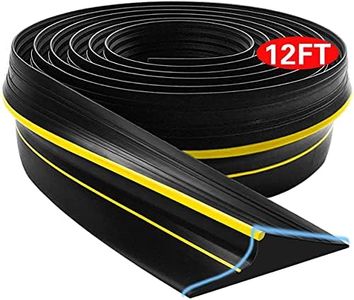 Jin&Bao Universal Garage Door Bottom Seal Strip,Weatherproof Rubber DIY Weather Stripping Replacement, 12FT Length, Black