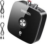 UGREEN Bluetooth 5.3 Receiver 3.5mm Aux & 2RCA Jack Wireless Music Adapter Built-in Battery Portable Bluetooth 5 Audio Adaptor for HiFi Stereo Amplifier Speaker Car Audio TV Headphones Home Theater