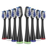 Replacement Toothbrush Heads for Waterpik Complete Care 5.0/9.0 (CC-01/WP-862), STRB-8WB, (8-Pack, Black)