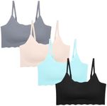 SEAUR Padded Bralettes for Girls A Cup Bra Teens Girls Adjustable Training Bra Seamless Wireless Comfort Teenage Bras Stretch Beginner Bra Tank Top 40