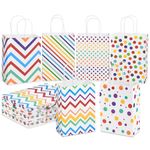 Bolthy 24PCS Party Favor Bags, 6 Colors (15X8X21cm) Gift Bags, Perfect for Parties, Kids, Treats & Gifts - Colorful Small Paper Bags, Mini Gift Packaging Bags