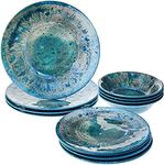 Certified International 89460RM Radiance Teal Melamine 12 pc Dinnerware Set