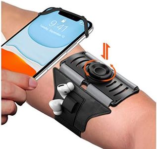 VUP Running Armband 360°Rotatable for iPhone 13/Pro Max/Pro/Mini/12/11/SE/Xs/XR/X/8/7/Plus, Fits All 4-6.7 Inch Smartphones, with Key Holder Phone Armband for Running Hiking Biking (Black-Detachable)