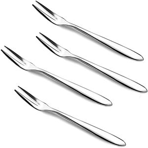 4pcs Escargot Forks Set for Dessert Cake Fruit Salad Appetizer Cocktail Crab, Stainless Steel Metal Small Tasting Pastry Forks Mirror Polished, Silver Table Dinner Forks Dishwasher Safe for Party