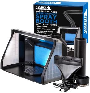 Master Airbrush Large Portable Airbrush Spray Booth Station with LED Lights, 25W Fan, Turntable & 6' Exhaust Hose, 22.25"x19"x14" Hobby Airbrush Booth for Painting, Models, Arts, Crafts, Cakes