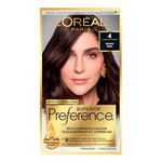 L’Oréal Paris Superior Preference 9 weeks of Luminous Fade-Defying Permanent Hair Dye, 4 Brown, 100% Grey Coverage, 1 Hair Dye Kit (Packaging May Vary)