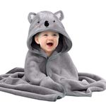 Hooded Baby Towel, Baby Towels Newborn, Baby Bath Towel with Hood, Baby Bath Towels Wrap, Blanket for Baby, Baby Beach Towel, Hooded Bath Towels for Boy and Girl, Newborn,31.5"×31.5" (Grey Koala)