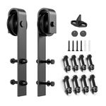 Homlux Sliding Barn Door Hardware Hangers Rollers 2pcs Compatible with All Barn Door - Fit 1 3/8-1 3/4" Thickness Door Panel(Black)