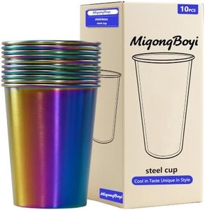 MigongBoyi 10PCS 20-OZ Stainless Steel Cups,Metal Cups,Pint Cups,Drinking
