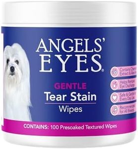 ANGELS' EYES Gentle Tear Stain Wipes for Dogs and Cats | 100 ct Presoaked & Textured Eye & Face Wipes | Remove Discharge & Mucus Secretions