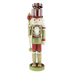 Clever Creations Gold Ornament Hat 15 Inch Traditional Wooden Nutcracker, Festive Christmas DÃƒ©cor for Shelves and Tables