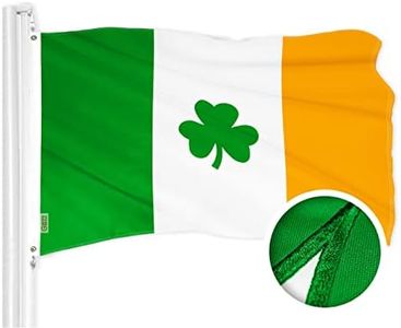 G128 Ireland Irish Shamrock Flag | 3x5 Ft | ToughWeave Series Embroidered 300D Polyester | Embroidered Design, Indoor/Outdoor, Brass Grommets