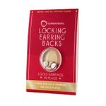 CONNOISSEURS Locking Earring Backs - Hypoallergenic Earring Backs for Studs, Hoops, and More - Never Lose an Earring Again, Yellow Gold