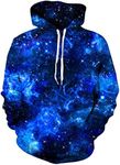 Loveternal Unisex 3D Print Hoodie Long Sleeve Pullover Sweatshirt with Pockets S-XXL, 1 Galaxy, XX-Large