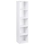 WOLTU Bookcase, White Book Shelf 5 Storage Cubes Unit, Tall Freestanding Bookcases for Living Room,Bedroom