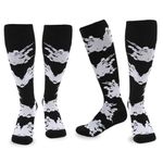 VELOCITY Compression Socks for Men and Women 20-30 mmHg | Fit for Running, Swelling, Flight, Travel, Driving, Nurse | 3 Pack (Black/White Splash, S/M)