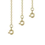 Amberta 18K Gold Plated on 925 Sterling Silver 2 mm Thick Curb Chain Extender Set for Women - Extension for Necklace Bracelet or Anklet - Contains 3 Sizes - 1 inch 2 inch and 4 inch