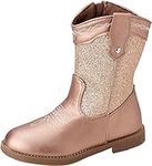 Laura Ashley Cowgirl Western Cowboy Boots (Toddler/Little Girl), Rose Gold Glitter, 4 Big Kid