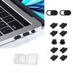 10PCS Dust Cover Port Plugs for MacBook Air 13" M2 M1 /MacBook Pro 13" M2 M1/MacBook Air 15.3" /MacBook Pro 14" 16" M3 M2 M1, Dust Plug for USB C Thunderbolt, 2PCS Webcam Cover Slide