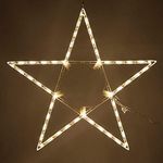 Kringle Traditions 32" Lighted Christmas Star Outdoor Star Light, Warm White LED Christmas Star Decoration Folding Outdoor Star Decor