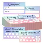 Referral and Loyalty Discount Card Business Referrals Reward Awards Cards 3.5 x 2 Inch - Double Sided Loyalty Cards for Business Beauty Salons Kids Behavior 100 Pcak 2 Designs